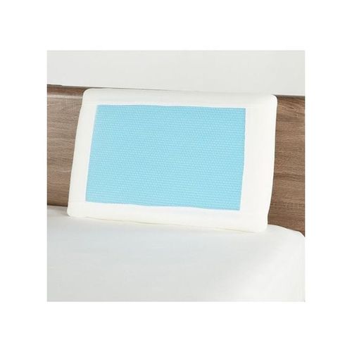 Comfort Memory Foam Gel Pillow Cotton White/Blue 45x70centimeter