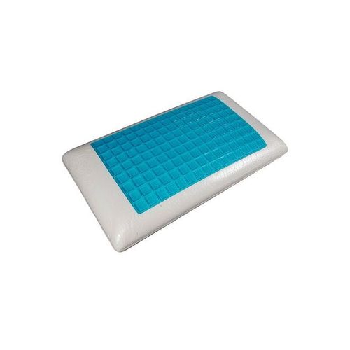 Memory Foam Cool Gel Neck Supporting Pillow Cotton Blue 70x40centimeter