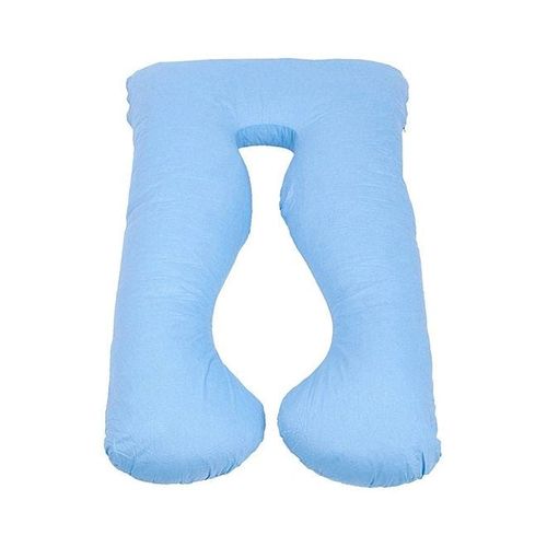 U-Shaped Maternity Pillow Cotton Blue 120x80centimeter