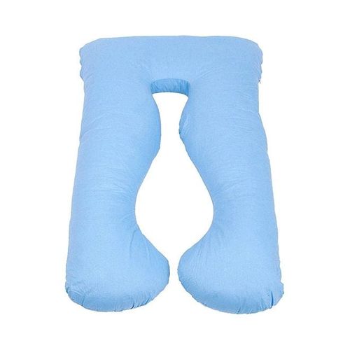 U-Shaped Maternity Pillow Cotton Blue 120x80centimeter