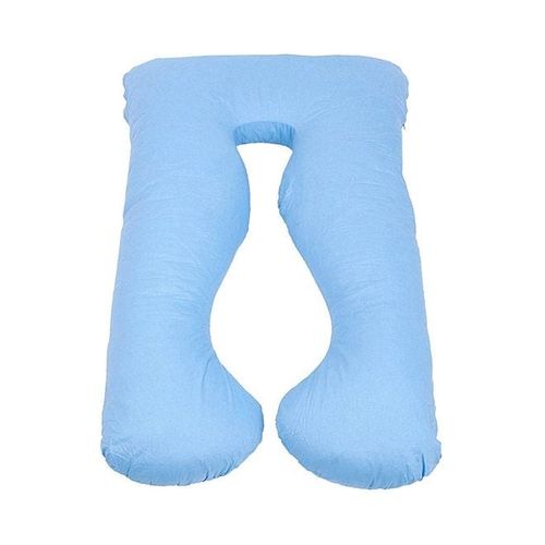 U-Shaped Maternity Pillow Cotton Blue 120x80centimeter
