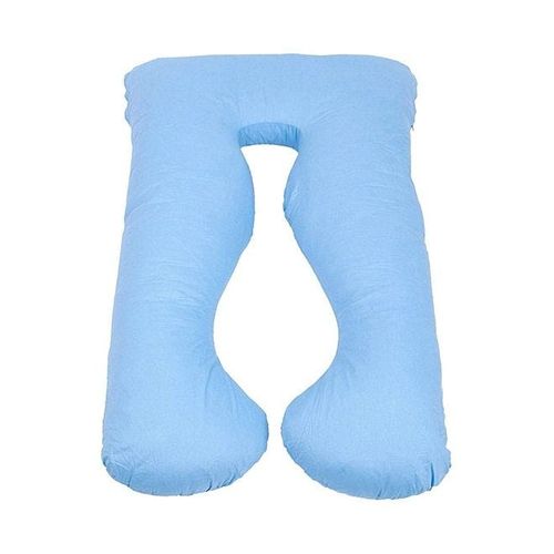 U-Shaped Maternity Pillow Cotton Blue 120x80centimeter