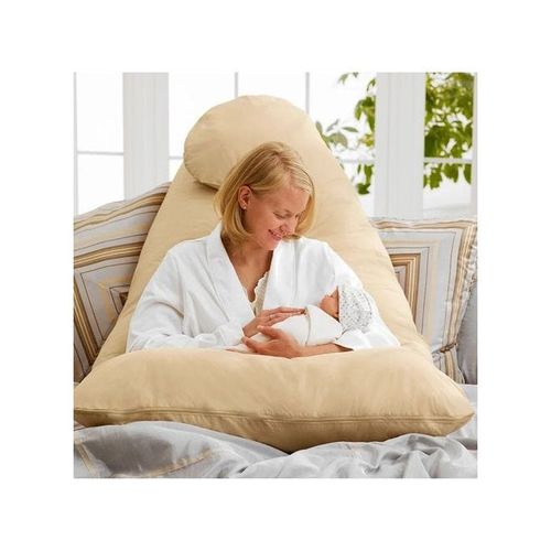 U Shaped Comfortable Maternity Pillow Made With Microfiber - Beige Microfiber Beige 70x25x120cm