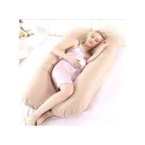 U Shaped Comfortable Maternity Pillow Made With Microfiber - Beige Microfiber Beige 70x25x120cm
