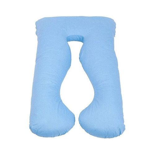 U-Shaped Maternity Pillow Cotton Blue 80x120centimeter