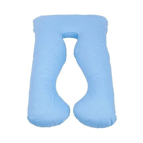 U-Shaped Maternity Pillow Cotton Blue 80x120centimeter