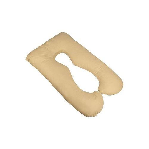 U-Shaped Maternity Pillow Cotton Beige 80x120centimeter