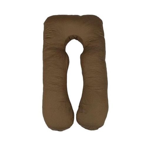 U-Shaped Maternity Pillow Cotton Brown 120x80centimeter
