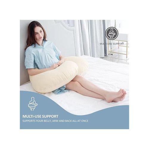 Maternity Pillow Cotton Beige 120x80centimeter