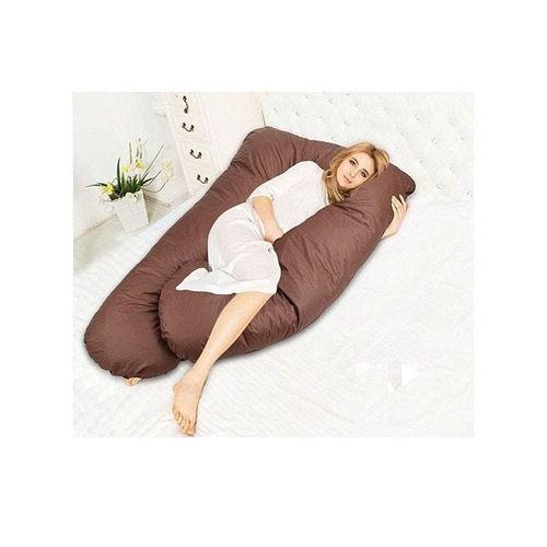 U-Shaped Maternity Pillow Cotton Brown 100X120centimeter