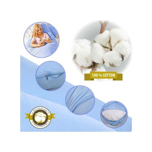 Belly Contoured Body U Shaped Extra Comfort Cuddler Pregnancy Pillow Light Blue