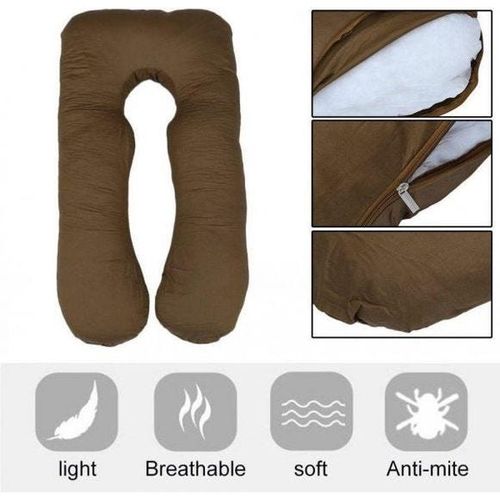 Maternity Pillow Cotton Brown 120x80centimeter