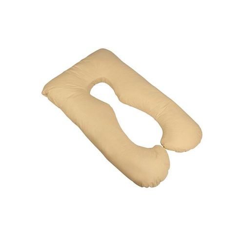 U-Shaped Maternity Pillow Cotton Beige 80x120centimeter