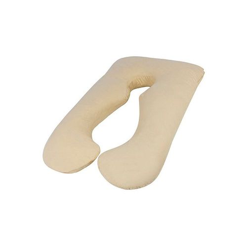 U-Shaped Maternity Pillow Cotton Beige 120x80centimeter