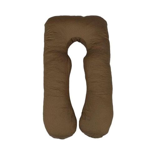 U-Shaped Maternity Pillow Cotton Brown 120x80centimeter