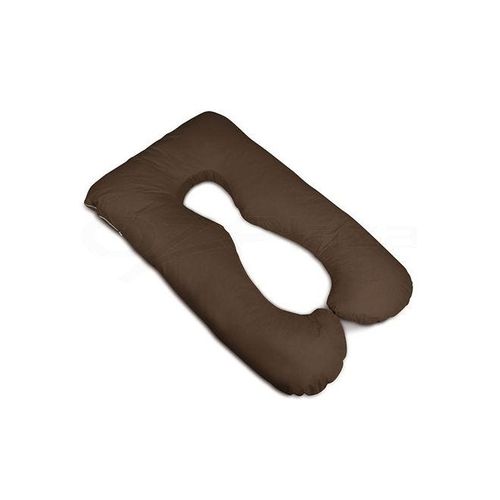 Comfortable U-Shaped Full Body Maternity Pillow Cotton Coffee Brown 120x80centimeter