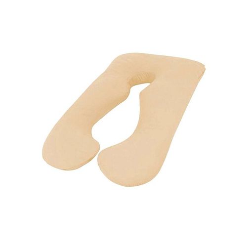 U-Shaped Maternity Pillow Cotton Beige 75x125centimeter