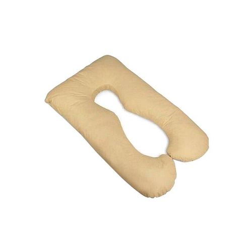 U-Shaped Maternity Pillow Cotton Beige 120x80centimeter