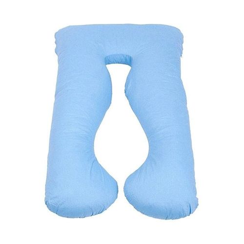 U-Shaped Maternity Pillow Cotton Blue 120x80centimeter