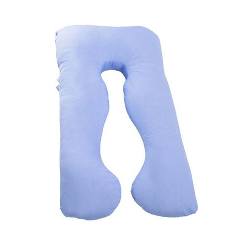 U-Shaped Pregnancy Pillow Cotton Blue 145x80x25centimeter
