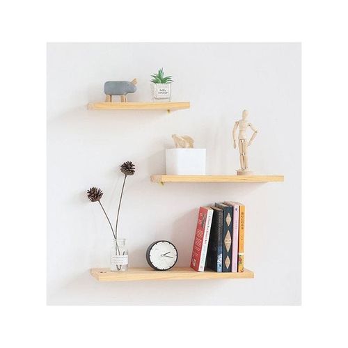 3-Piece Wood Creative Book Wall Shelf 7507 Brown