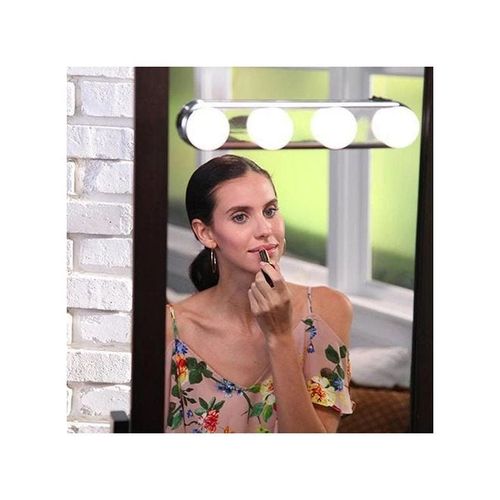 4-LED Bulb Makeup Vanity Light White/Silver 10 x 10cm
