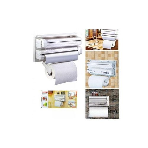 3 in 1 Kitchen Triple Paper Dispenser And Holder White 38x18cm