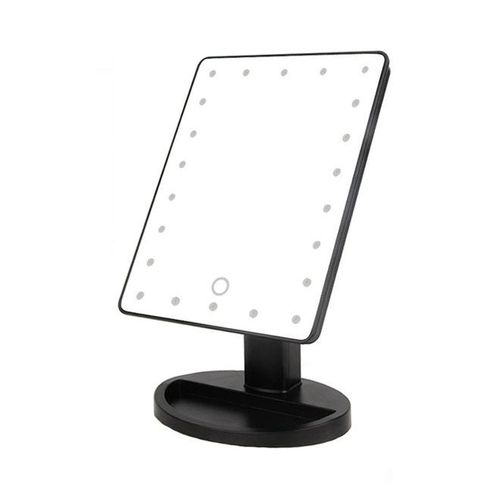 LED Touch Screen 22 Light Makeup Mirror Table Black 18.5 x 25centimeter
