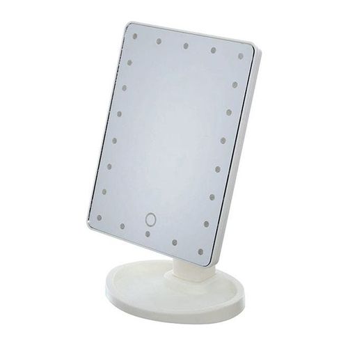 LED Light Makeup Countertop Vanity Mirror White 30 x 15centimeter