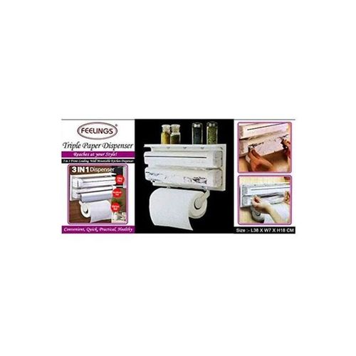 Kitchen Triple Paper Dispenser White