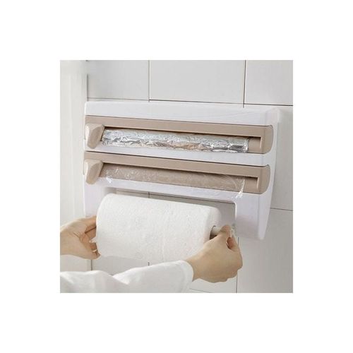 Cling Film Storage Rack White/Beige 39X24X10cm
