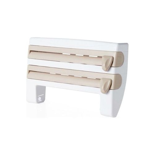 Cling Film Cutting Storage Rack Brown/White 39 X 10 X 24cm