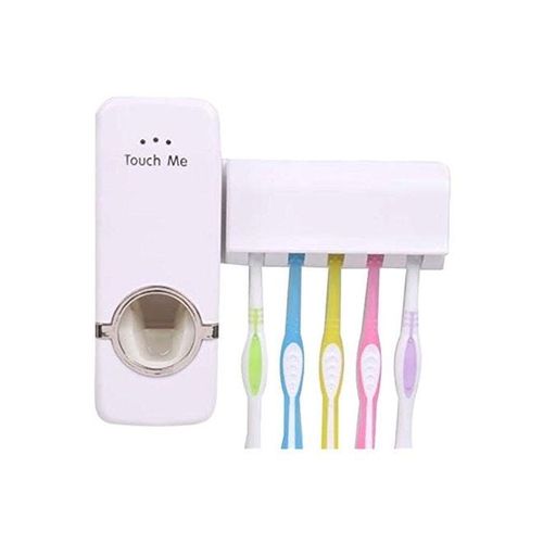 Automatic Toothpaste Dispenser And Toothbrush Holder White
