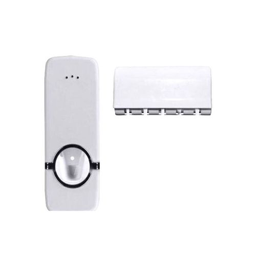 2-Piece Dust-Proof Automatic Toothpaste Extruder Set White/Black 11.5x6.4x6.2cm