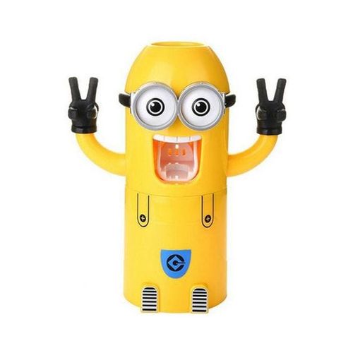 Automatic Toothbrush Holder With Toothpaste Dispenser Yellow 15centimeter