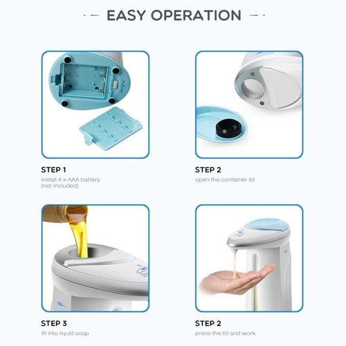 Automatic Bottle Soap Dispenser With Intelligent Infrared Sensor White 400ml