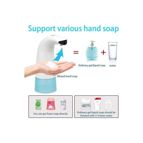 250ml Touchless Infrared Motion Sensor Automatic Foam Soap Dispenser White 21.5cm