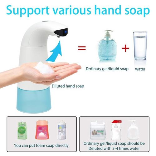 250ml Touchless Infrared Motion Sensor Automatic Foam Soap Dispenser White 21.5cm