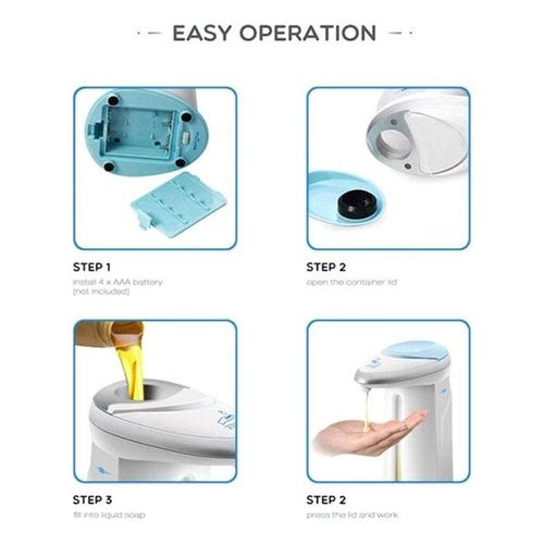 Automatic Soap Dispenser White/Blue 21.1x12.8x8.4cm