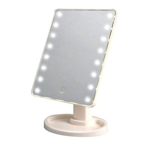 LED Light Makeup Countertop Vanity Mirror White 30 x 15centimeter