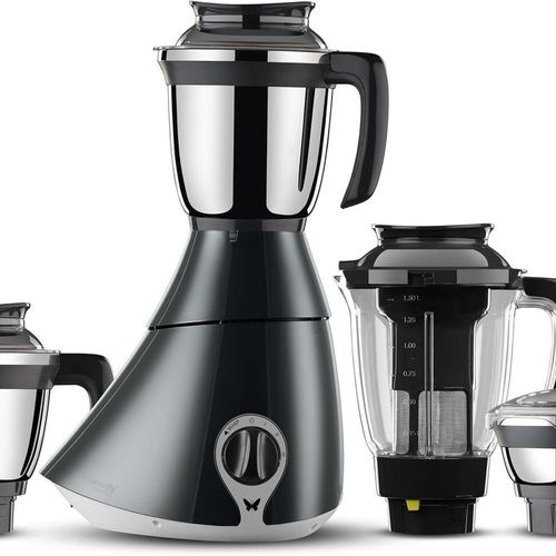 Butterfly Matchless 750-Watt Mixer Grinder with 4 Jars (Grey/White)