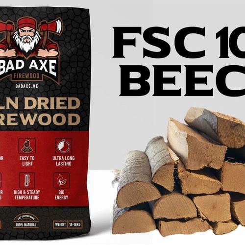 Bad Axe Firewood - Beech 40L Sack Approx 15kg