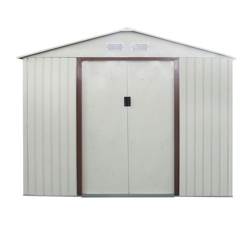 CamelTough Outdoor Metal Storage Shed, 9.1X6.3 feet, Garden Metal Shed Beige, CT-641