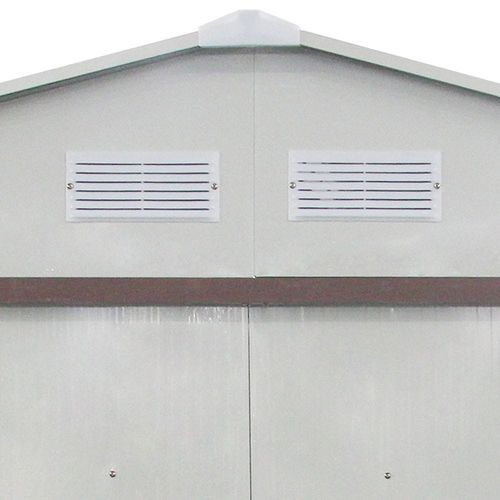 CamelTough Outdoor Metal Storage Shed, 9.1X6.3 feet, Garden Metal Shed Beige, CT-641