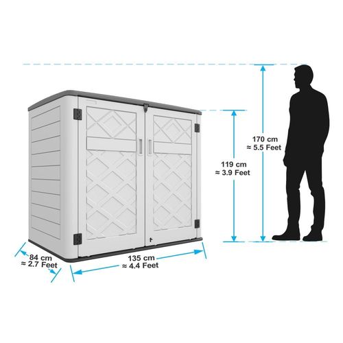 CamelTough Outdoor Garden Storage Cabinet, 135L x 84W x 119H cm 1-Year Warranty, HTC-CT-636