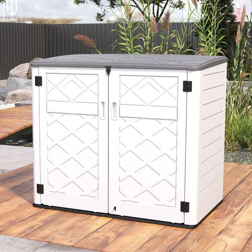 CamelTough Outdoor Garden Storage Cabinet, 135L x 84W x 119H cm 1-Year Warranty, HTC-CT-636