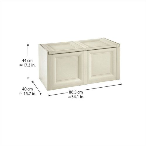 Tontarelli Storage Box, Made in Italy, for Home, Office & Outdoor, Toy Box Chest Storage Organizer, 86.5L x 40W x 44H cm, Cream, TRL-8086012210