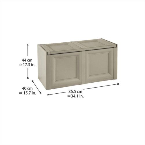 Tontarelli Storage Box, Made in Italy, for Home, Office & Outdoor, Toy Box Chest Storage Organizer, 86.5L x 40W x 44H cm, Greyish Brown, TRL-8086012908, TRL-8086012908