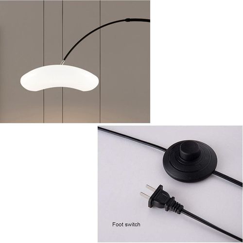 Nordic Style Modern Fishing Floor Lamp with Marble Base, with Three Dimmable Colors using Ground Switch, Suitable for Villa Vertical lighting, Living room Lighting, Bedroom Decoration Lamp. (Black)