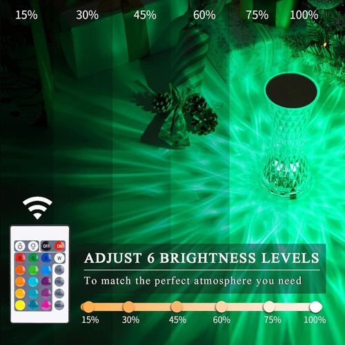 16 RGB Color Changing Crystal Light with 6 Level Brightness Adjustment